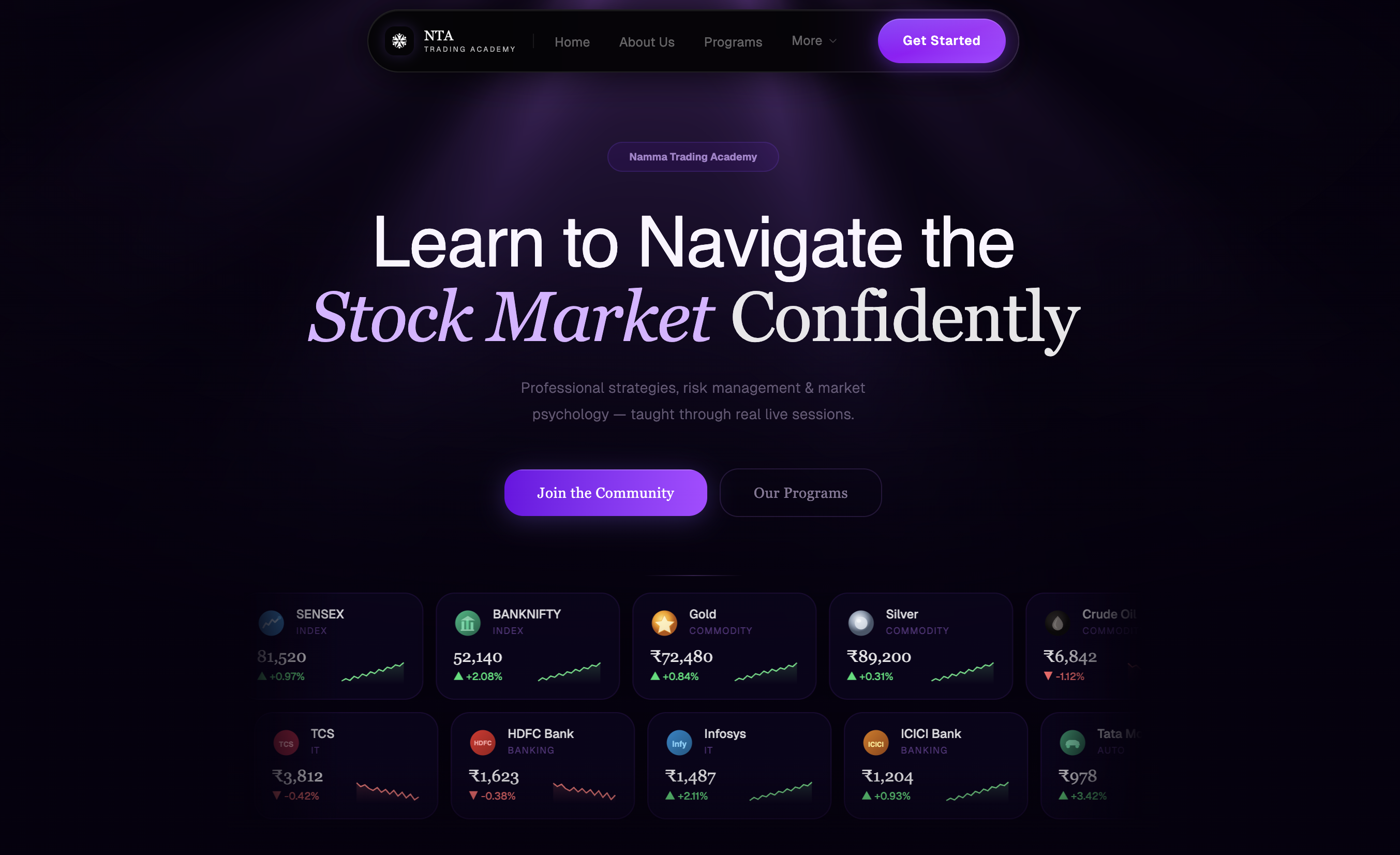 NTA Trading Academy website